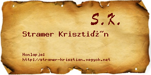 Stramer Krisztián névjegykártya